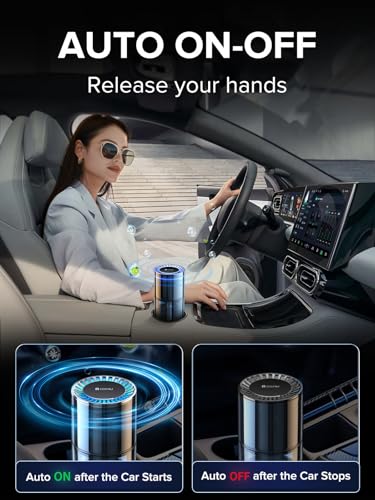 Image of Ceeniu Smart Car Air Freshener, Larger 135ml Capacity, Long-Lasting 6-Month Fragrance, Auto On /Off, Quiet Operation, Stylish Ambient Light, Premium Scent for Women, CF3 Diffuser, Bamboo Forest Scent
