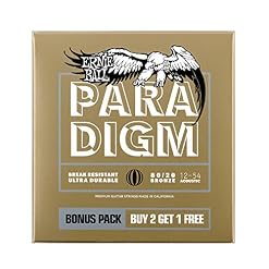 Ernie Ball Paradigm Jeu de 3 cordes moyennes légères Bronze 80/20, pour guitare acoustique, calibre 12-54 - Les Beatles, Paul McCartney, John Lennon, RIngo Starr, George Harrison