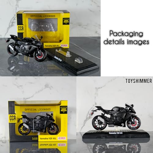 Image of die cast Yamaha YZF R1 Model Toy Metal Bike 1:12 Scale Realistic Alloy Metal Motorcycle Toy, Model Bike, Best Gift for Boys Men Kids Children (Black)
