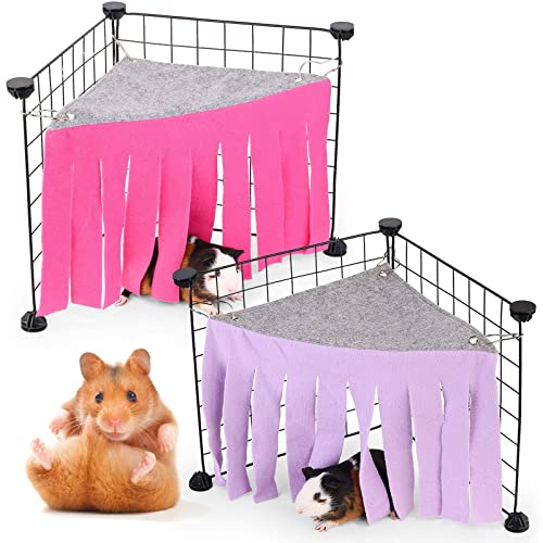 2 Pcs Escondite de cobayos,Hamaca Escondite de Mascotas,Hamaca de tienda de hámster para animales pequeños,Accesorios para jaulas de escondite para mascotas para Hurones Chinchillas Ratas Erizo