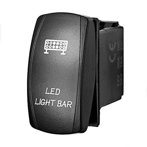 STVMotorsports 5 Pin Laser Rocker Switch LED Light BAR On/Off LED Light 20A 12V Automotive UTV – Green - Thumbnail 5