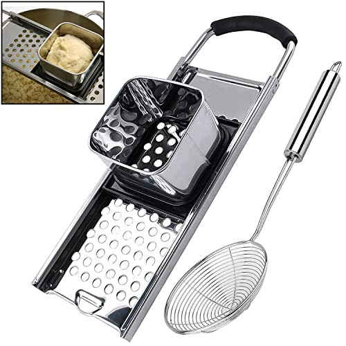 Set Per Spaetzle Professionale In Acciaio Inox Con Schiumarola A Ragno, Attrezzi Per Pasta Fresca Fatta In Casa, Impugnatura Comoda - 3