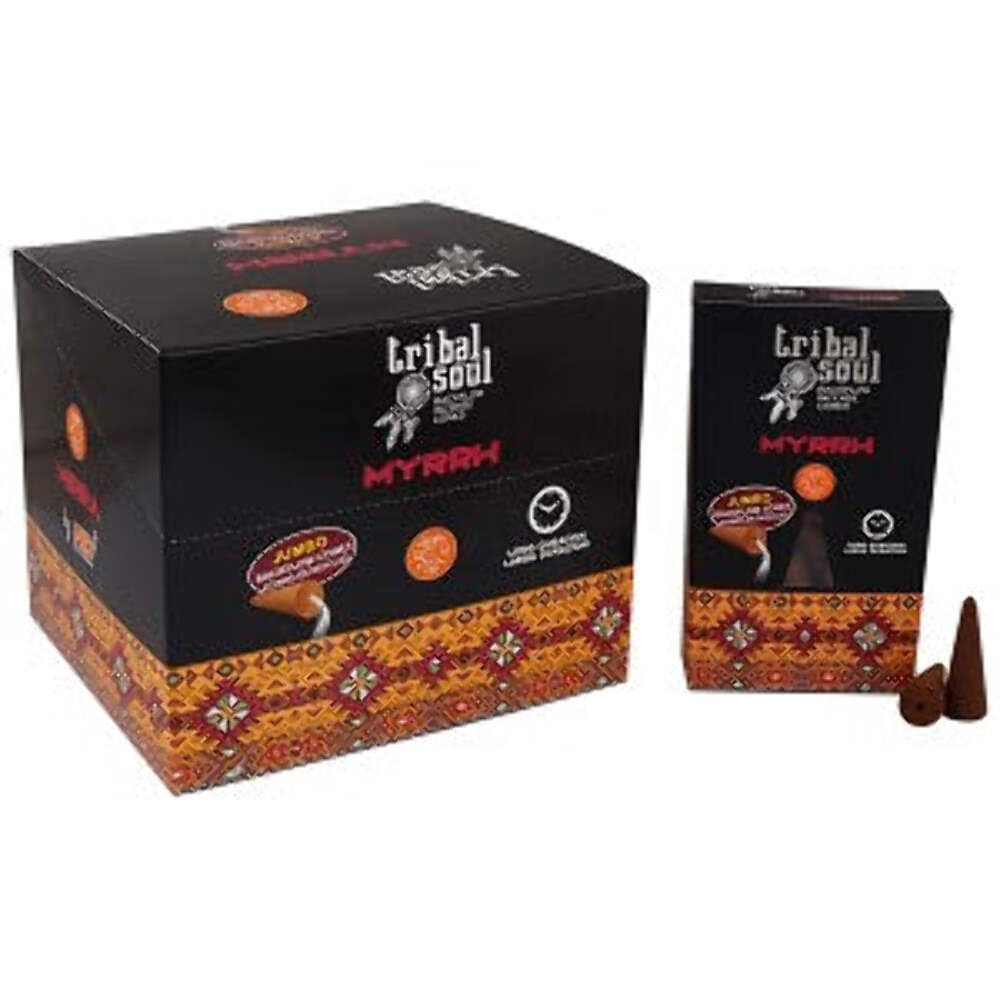 Tribal Soul Myrrh 10 Jumbo Backflow Incense Cones Aromatherapy Frangrance Aroma