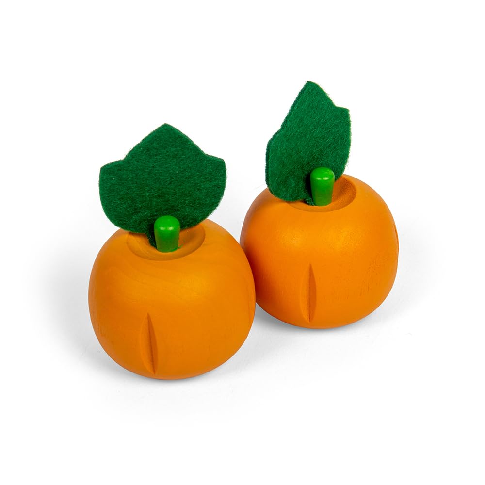 Bigjigs Toys Play Food Pumpkins - 2 Piece Wooden Pumpkin Grocery Toy, Pretend Cooking Sets & Kitchen Accessories For Children, Made From Eco Friendly Wood, Age 18+ Months Old