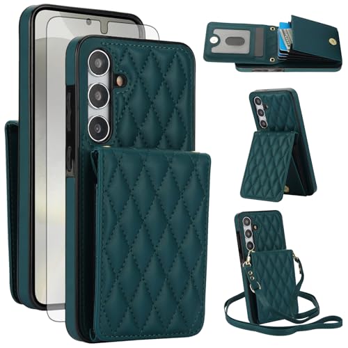 Coque en cuir portefeuille Samsung S24 5G haute protection avec bandoulière