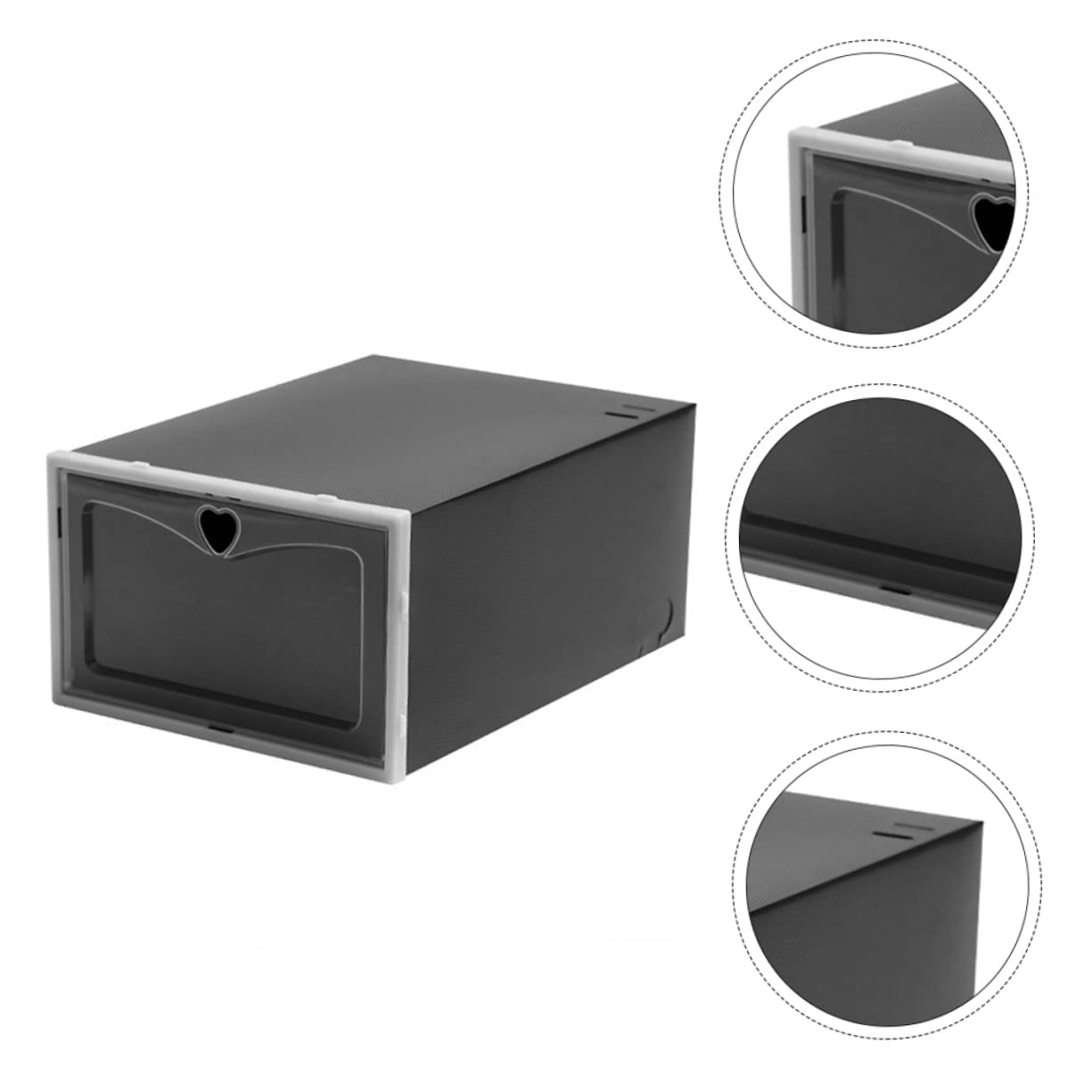 Cabilock 6Pcs Sneaker Storage Boxes Material Shoe Containers with Transparent Lid Design for Easy Access Organizer for Various Shoe Styles