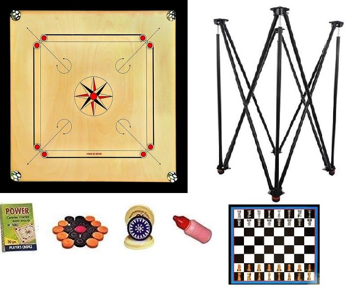 TS Playy Presents Superior Matte Finish Practice Carrom Board, 32 INCH with Stand, for Professional Practice, with Coins, Striker, Powder - Beige (Carrom_Combo) (B0CL7G95SB) Amazon Price History, Amazon Price Tracker