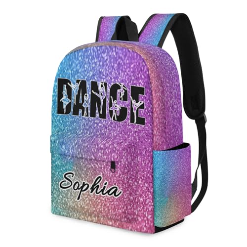Personalized Dance Backpack Bag for Women, Custom Large Capacity Shoulder Bags, Waterproof Ballet Casual Daypack, Colorful3
