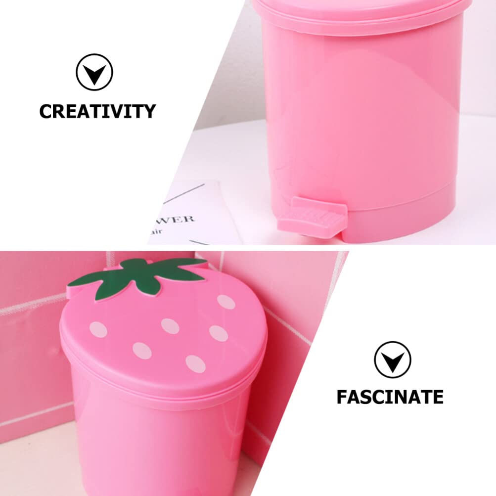 Zerodeko Pattumiera Fragola Simpatico Pattumiera Con Coperchio A Pedale Cestino Kawaii Cestino Della Carta Straccia Secchio Della Carta Straccia Per Cameretta Bambina Decorazioni Per La