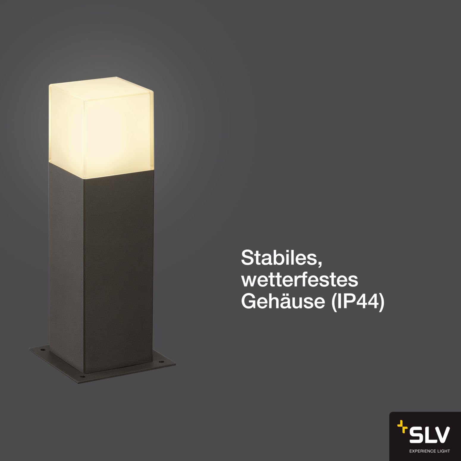 SLV GRAFIT 30 | LED Pollerleuchte, Design Standleuchte, Außen-Beleuchtung in Rauchglas-Optik, Outdoor Wege-Leuchte, Garten-Beleuchtung, Garten-Lampe | E27, max 11W, IP44, anthrazit