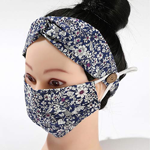 SmartCoolous HeadBand with Buttons Fashion Hair Bands Ear Protection Holder Yoga Hair Accessories Nurses Bandannas For Head Wraps