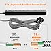 2 Pack Power Strip Surge Protector - 5 Widely Spaced Outlets 3 USB Charging Ports, 1875W/15A 6Ft Braided Extension Cord, Flat Plug Overload Protection, Wall Mount for Home Office Dorm Room Essentials