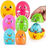 ArtCreativity Easter Stacking Egg Bath Toy - Set of 9 - Colorful Baby Stacking Toys for Toddlers Bath Time Fun - Stackable Bunny Eggs Nesting Chicks - Early Learning Bathtub Toys - Baby Shower Toys