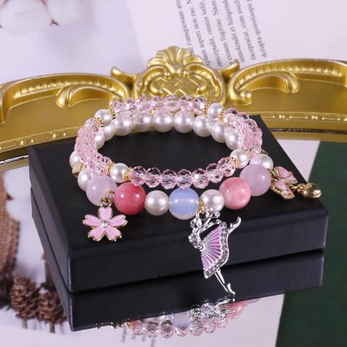 Image of Ballerina Bracelet Dance Recital Bracelet Ballerina Blue Bracelet Cute Ballerina Dance Beaded Bracelet Ballerina Friendship Bracelets Ballerina Party Jewellery