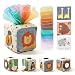 Montessori Spielzeug Baby Tücherbox,Baby Sensorik Spielzeug 6-12 Monate Motorikspielzeug Tissue Box für ab 1 2 3 Jahre Mädchen Jungen,Kinder Frühes Lernspielzeug Geschenke mit Spiegel,Farben,Texturen