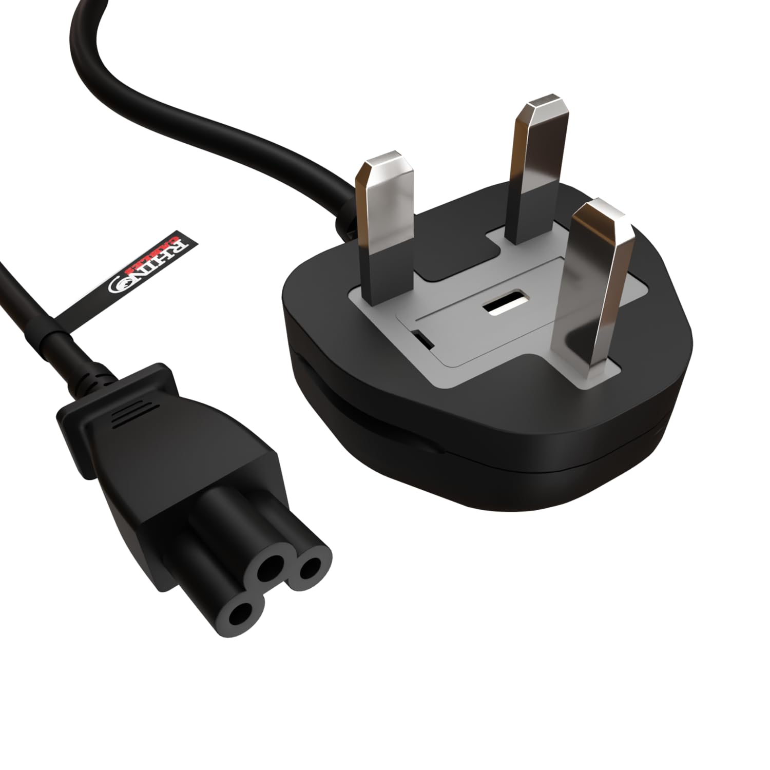 rhinocables Clover Mains C5 Kettle UK Mains Cable Cloverleaf Power Supply Micky Mouse Lead for Laptops and Power Adapters (3m) — image 1