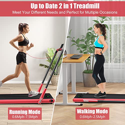 Image of Foldable Treadmills for Home, 2 in 1 Walking Pad Portable Folding Under DeskTreadmills with Walk and Jog & Run Modes for Office Treadmil