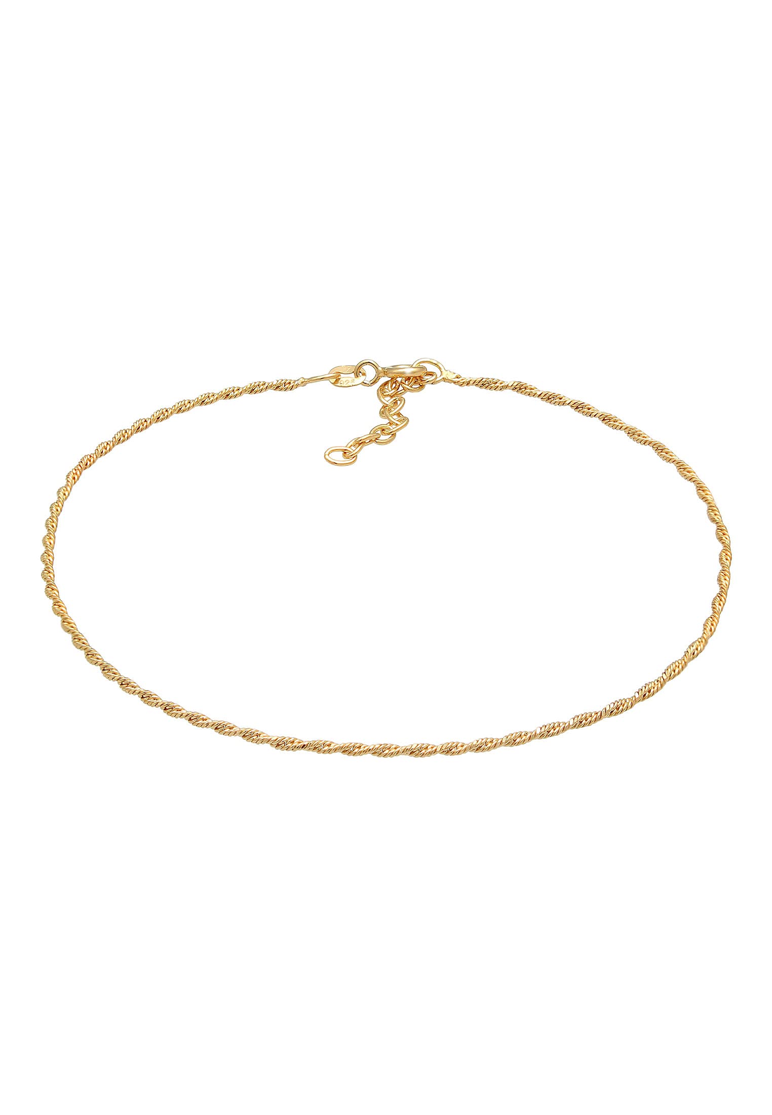 Elli Fußschmuck Damen Fußkettchen Kordel Gedreht Basic Zeitlos Trend | Verstellbar 925 Silber