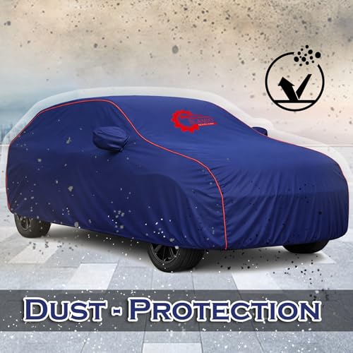 Image of 100% Waterproof Car Cover for BYD E6 | All-Weather, Dustproof & UV Protection | Heavy-Duty 3-Layer Fabric | Custom Fit with Mirror & Antenna Pocket | Navy Blue