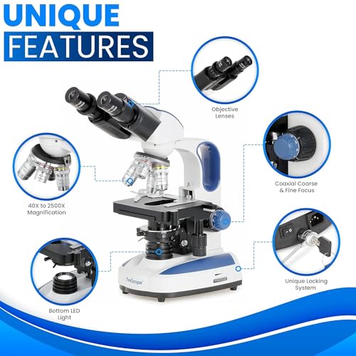 Image of AmScope - 40X-2500X Advanced Student and Professional Compound Microscope w /Ergonomic Design - B270C-KT