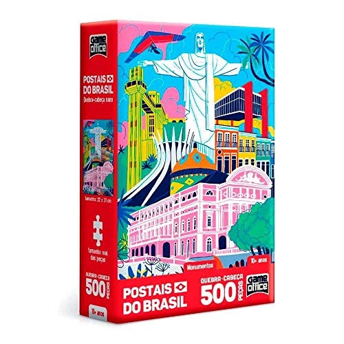 Toyster - Quebra-cabeça: Postais do Brasil: Monumentos - 500 peças nano - Game Office Toyster - Quebra-cabeça: Postais do Brasil: Monumentos - 500 peças nano - Game Office