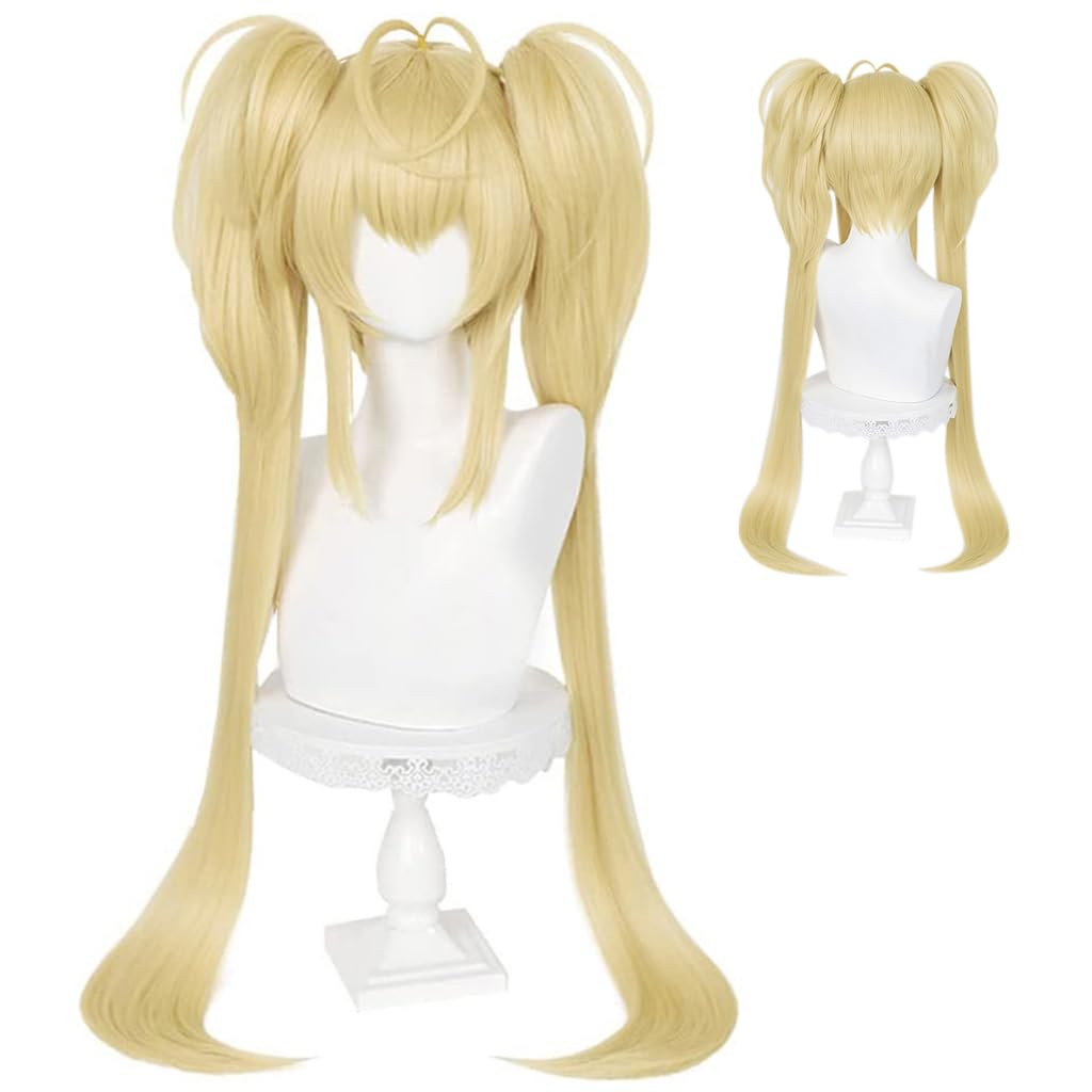 Anime Wig Shugo Chara Hoshina Utau Cosplay Wig,Two Ponytail Long Blonde Wig,Halloween Wig,For Party,Anime Show,Cosplay Event,Daily Wig