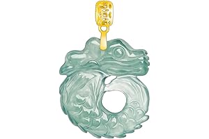 Blue Jadeite Dragon Pendant Necklace