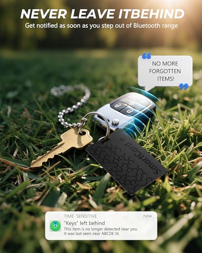 Wallet Tracker Card Air Tracker Tag (iOS Only) - Work with Apple Find My, Rechargeable Slim Bluetooth Tracker Smart Card Wallet Finder, IP68 Waterproof, Item Locator for Luggage Tags, Passports, Purse