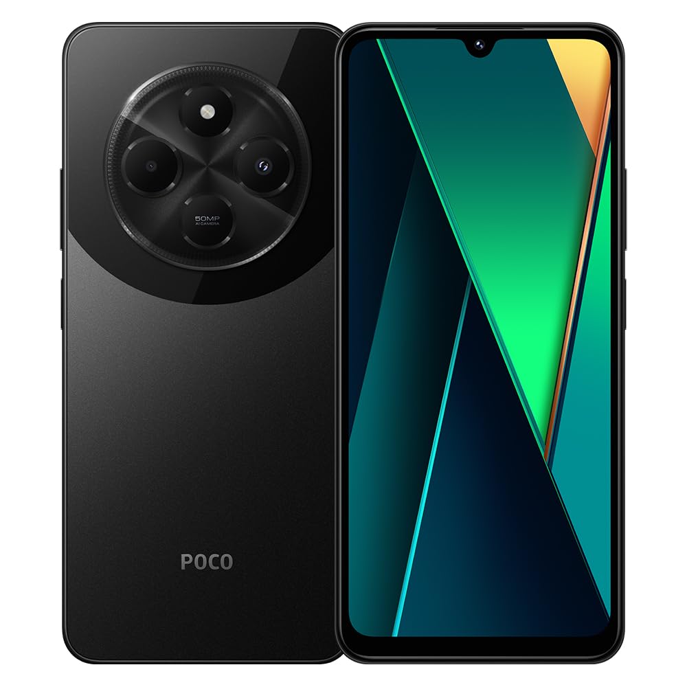 Xiaomi Poco C75 Smartphone 8+256GB No Contract Cell Phone 6.88" Display MediaTek Helio G81 Octa-core Processor 50MP AI Triple Camera 5160mAh Battery NFC Dual SIM Nero