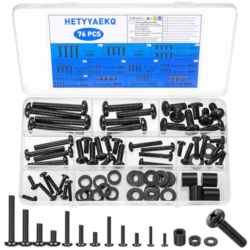 TV Wandhalterung Schrauben, TV Schrauben Set für TVs-Ständer Monitorständer bis zu 80 Zoll Wand Mounting, mit Abstandshalter