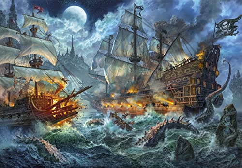 Clementoni - 39777 Collection - Pirates Battle - 1000 Pieces - Adult Puzzle, Illustration By Paolo Barbieri, Made In Italy - Image 2