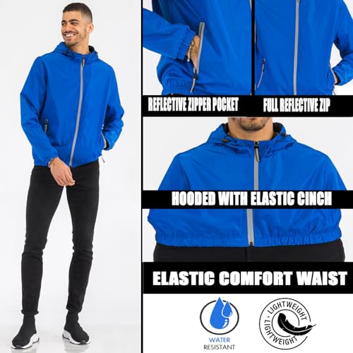 Image of WEIV GEAR Men's Full Zip Hooded Lightweight Windbreaker Anorak Jacket