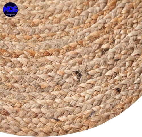 Tapete de yute natural semicircular hecho a mano 18x36 pulgadas miniatura 6