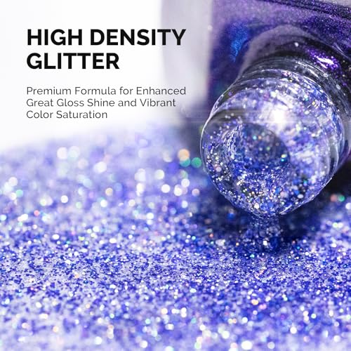Image of MelodySusie Galaliver Blue Glitter Gel Nail Polish, 15ML Reflective Blue Diamond Shimmer Gel Polish Soak Off UV LED Cured Long Lasting Gift for Women DIY Nail Design Nail Art Manicure X11