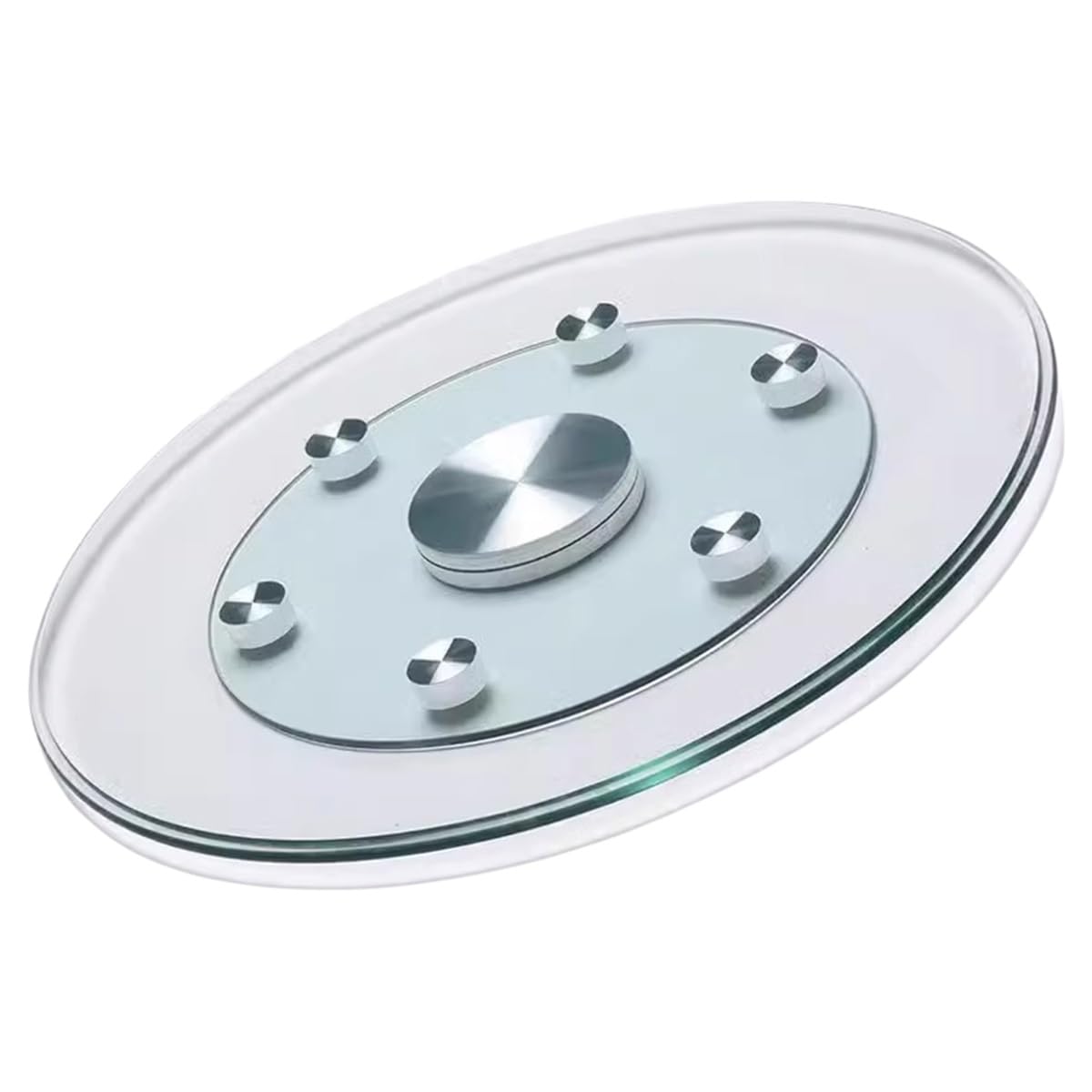 UZAMIRLEX Glass Lazy Susan Turntable, Tempered Glass Lazy Susan Turntable 360 Rotating Serving Tray Multiple Sizes(60cm/24inch)