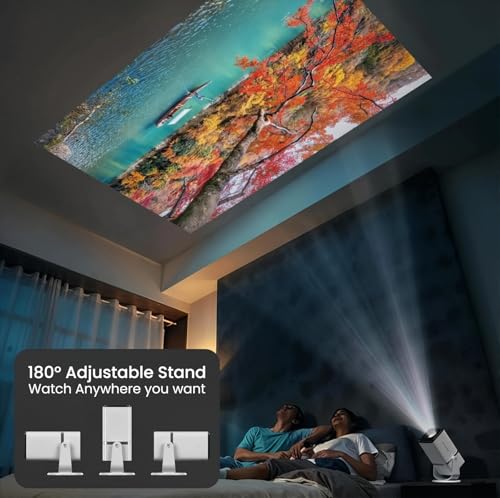 Image of BIGASUO Atom 3X | Real Full HD 1080p Native, Automatic Android iOS Projector | 300 ISO | Rotatable Design | 4K HDR Support | Inbuilt Netflix,| ARC-HDMI, USB, WiFi-6, BT, Screen Mirroring (BGP50)