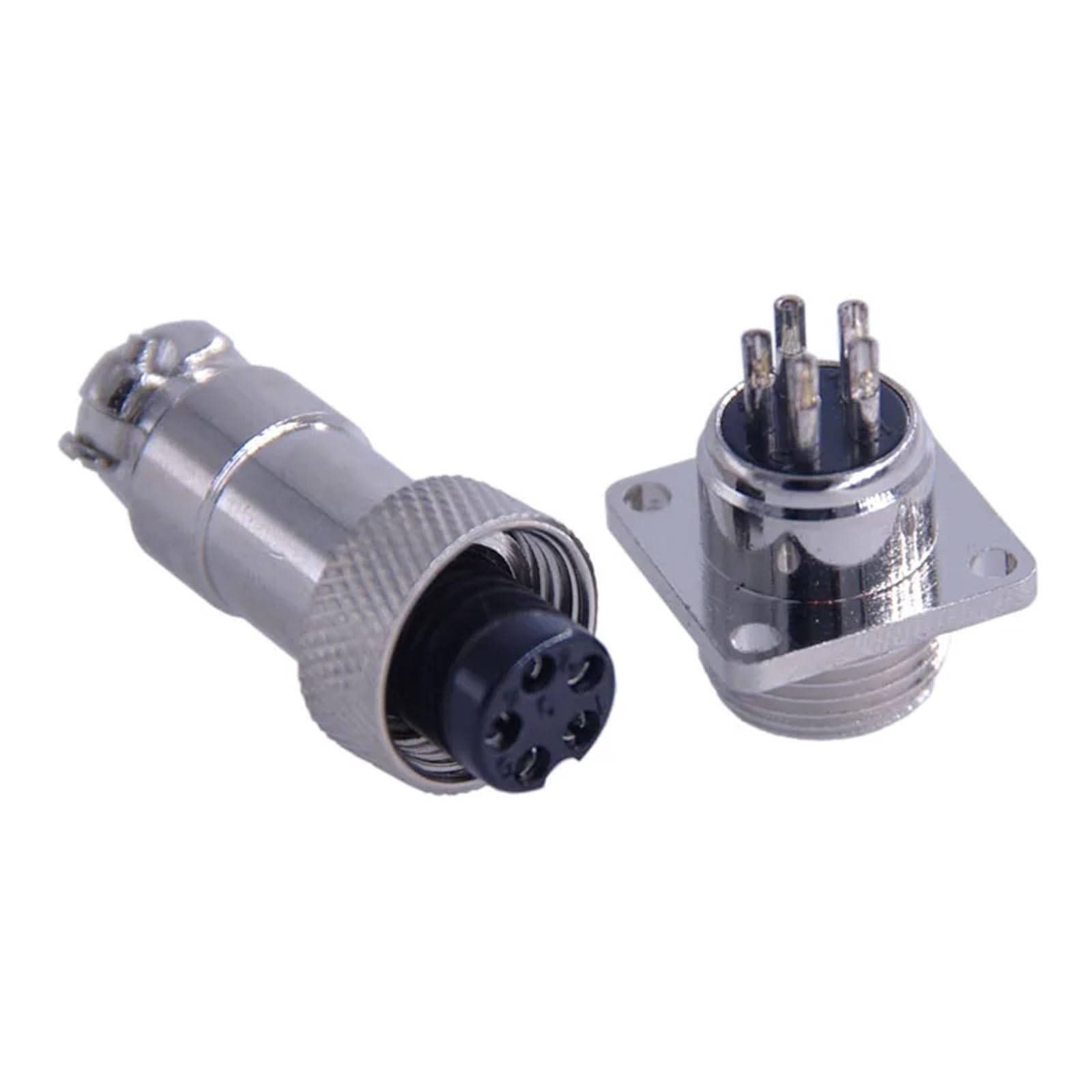 5 szt. GX12 złącze kwadratowy kołnierz 2pin3pin4pin5pin6pin7pin średnica 12mm Push-pull okrągły szybki (5-pinowy)