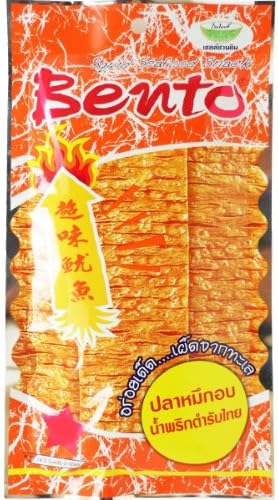 Bento Squid Thai Fish Seafood Snack Thai Original Chili Paste Flavor From Thailand Wt 24 G X (1 Pack)