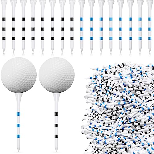 Libima 200 Pcs Striped Golf Tees Bamboo Wood Golf Tees Wooden Long Golfing Tees Reduce Side Spin And Friction For Men Women Kids Golf Balls Game(Black, Blue,3 1/4 Inch) #TOP29