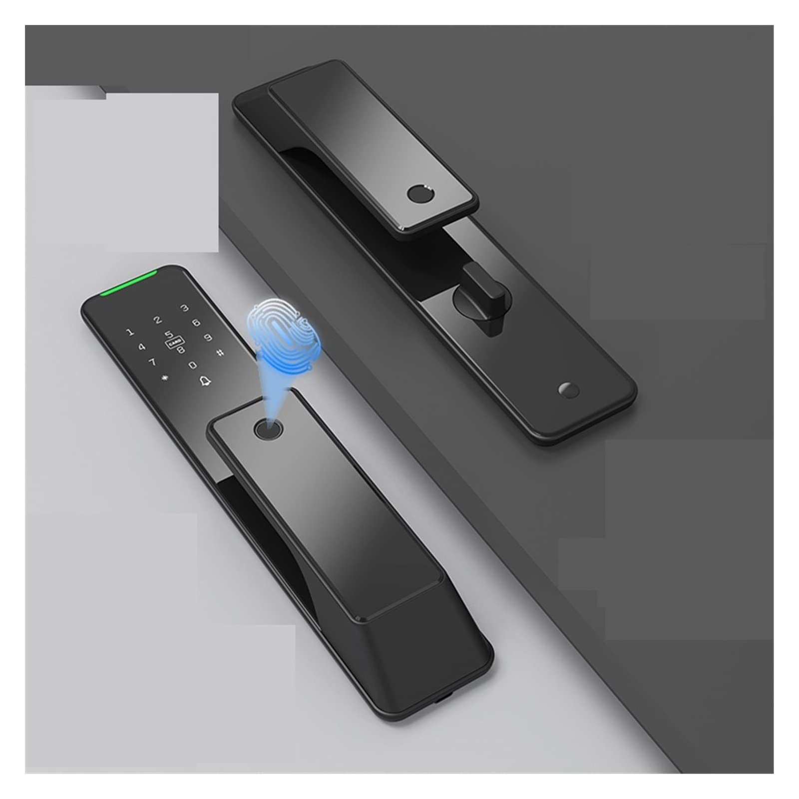 CVFRDD Smart Door Knob, TT Lock Full-automatic Electronic Smart Door With Biometric Fingerprint APP NFC Key Unlock Keyless Entry Door Handle