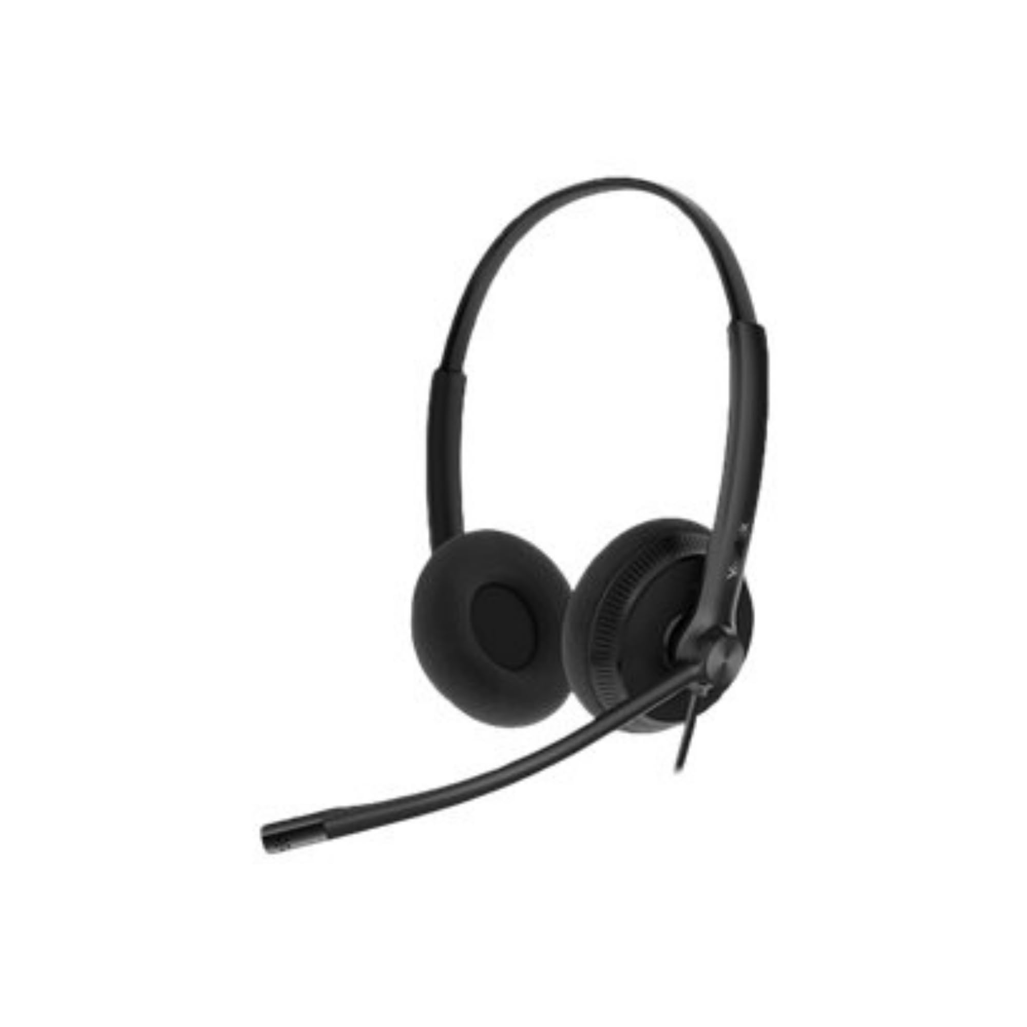 Yealink YHS34 Lite Dual - Auriculares biaurales con Cable conexion rj, Compatible con Todos los telefonos Fijos, Color Negro