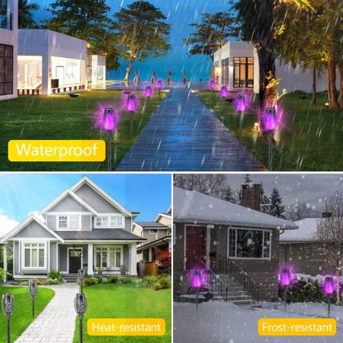 Eoyizw Solar Lights Outdoor- 99Led Purple Solar Lights For Halloween Decorations Outside Lights, Solar Torch Light Landscape Decoration Solar Garden Lights For Yard Patio Garden #TOP5