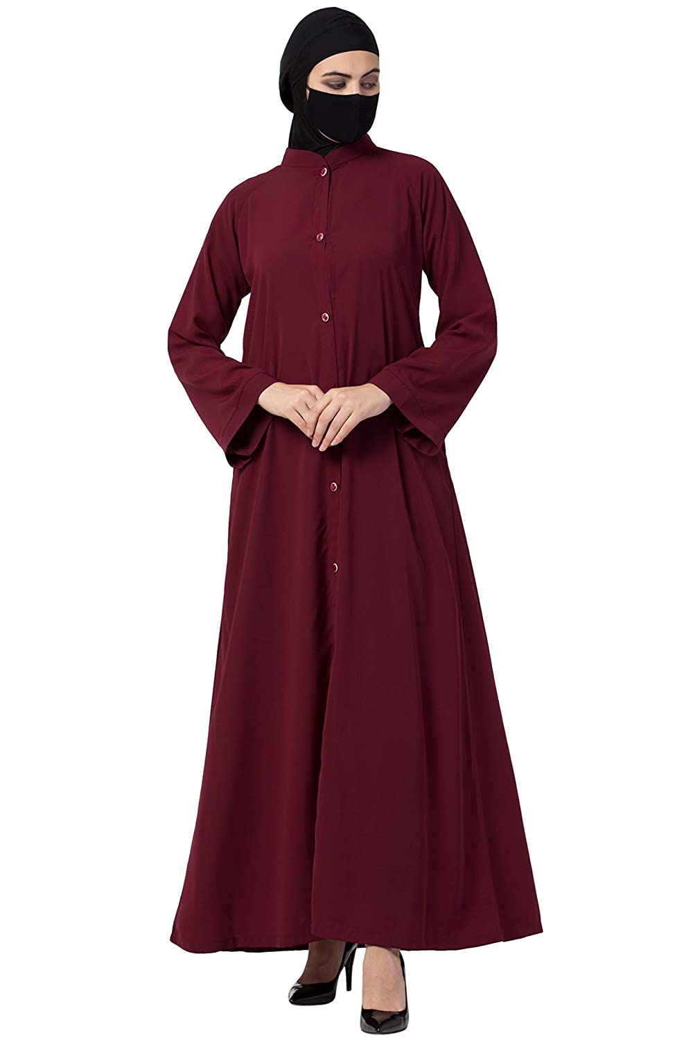 MushecoFree Size Front Open Abaya Made In Firdaus Fabric For Women & Girls With Side Pockets (FR-ME-AB-008)
