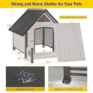 Aivituvin Outdoor Dog House with Metal Frame Antibite Insulated Dog Kennel Waterproof Puppy Shelter Indoor for Small Medium Dogs with Porch without Insulation Liner Cucciolini Doodles Aivituvin outdoor dog house with metal frame anti bite insulated dog kennel waterproof puppy shelter indoor for small medium dogs with porch without insulation liner cucciolini doodles