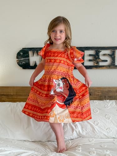 Image of Disney Stitch Minnie Frozen Elsa Princess Girls Backless Dress Off Shoulder /Short Sleeve Cinched Waist Kids Clothes Ages 2-13