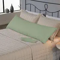 Fronha para Travesseiro de Corpo Fofuxão Xuxão 146x46cm Percal 180 Fios 80% Algodão 20% Poliéster Capa com Zíper Suave Confortável Protege Decora Quarto (Verde)