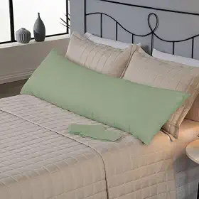 Fronha para Travesseiro de Corpo Fofuxão Xuxão 146x46cm Percal 180 Fios 80% Algodão 20% Poliéster Capa com Zíper Suave Confortável Protege Decora Quarto (Verde)