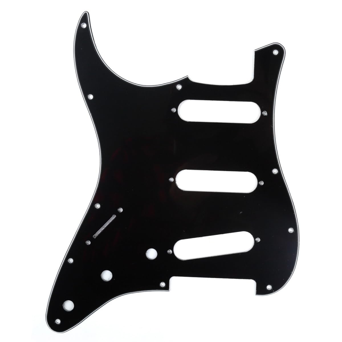 Musiclily Leworęczny SSS 11 Otworów Pickguard Płyta Maskownica do Gitary Fender USA/Mexican Standard Stratocaster typ Nowoczesnym, 3-warstwowy Czarny