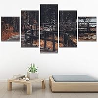 SIGNWIN 5 Panel Canvas Wall Art Autumn for Home Decorations Ready to Hang - 60