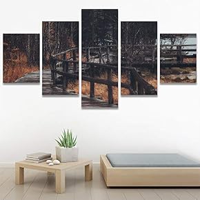 SIGNWIN 5 Panel Canvas Wall Art Autumn for...
